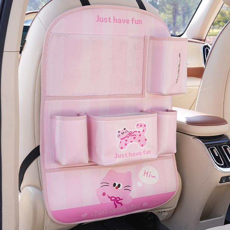 1PC Car anti-kick mat Rear car seat back storage bag Children's storage hanging bag Seat back storage rack anti-dirt mat