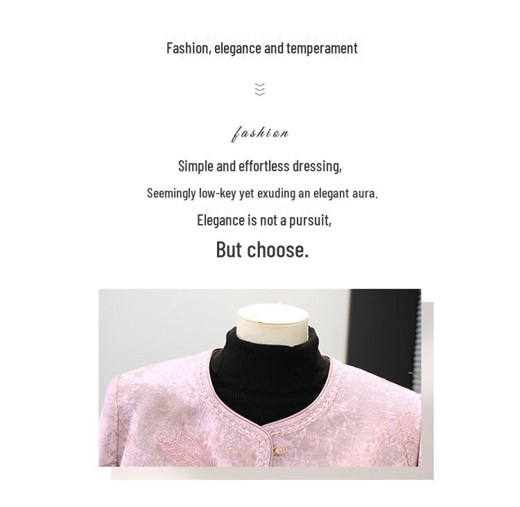 Mother's Day Chinese Style Retro Spring Jacket for Middle-Aged and Elderly Women - Short, Fashionable Temperament Top