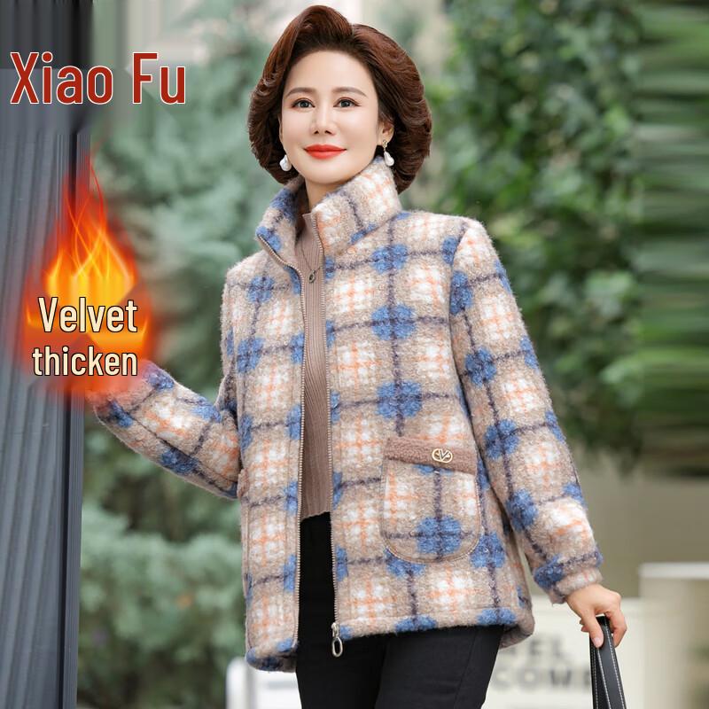 

Xiaofu Women s Stylish Plaid Lined Winter Coat 5XL