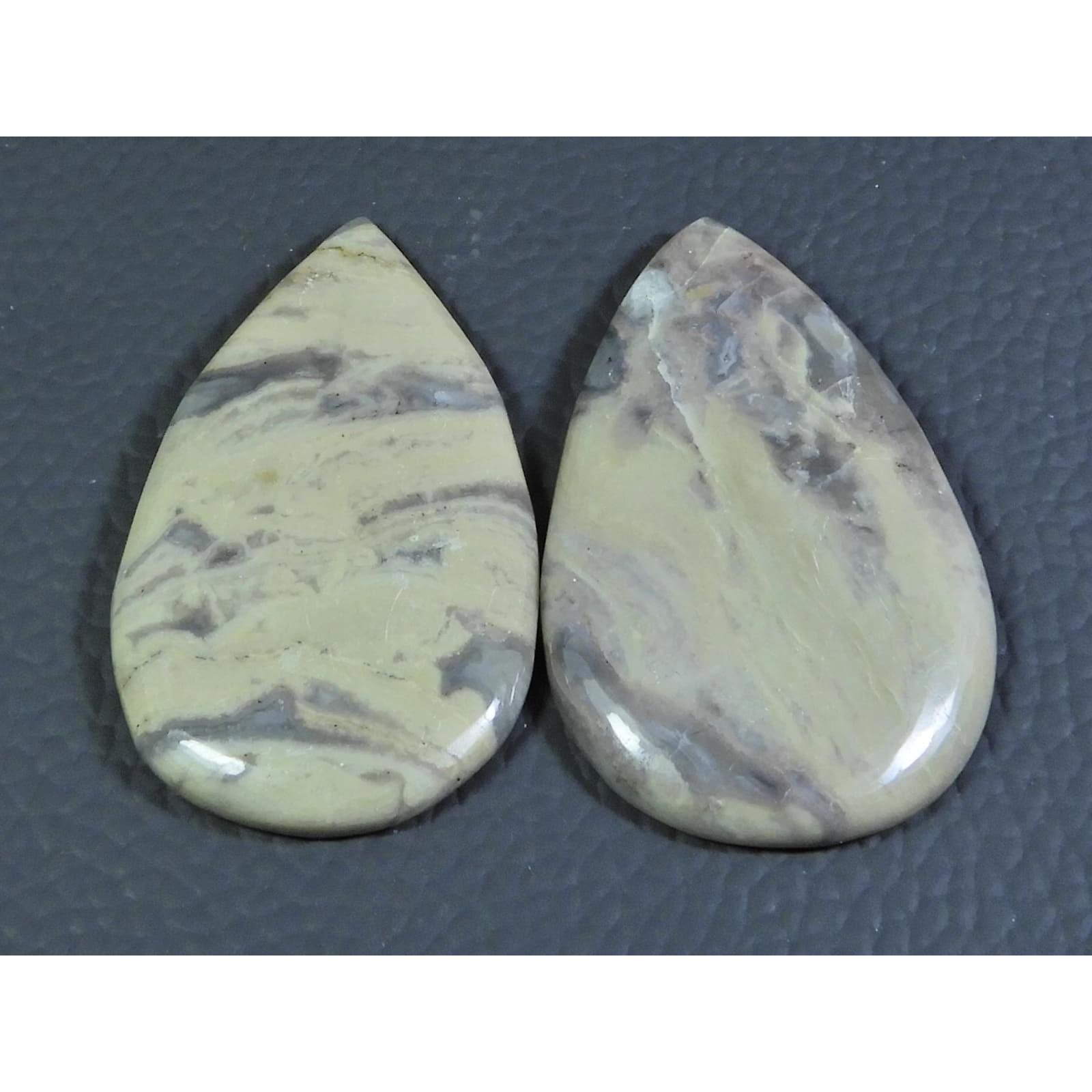 

91Cts. Natural Coffee Bean Jasper Pear Cabochon Loose Gemstone 2 Pcs Lot A-323