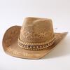 Popolare cappello da cowboy western classico europeo e americano intrecciato in paglia per uomo e donna moda outdoor stile OL cappello a cilindro intrecciato
