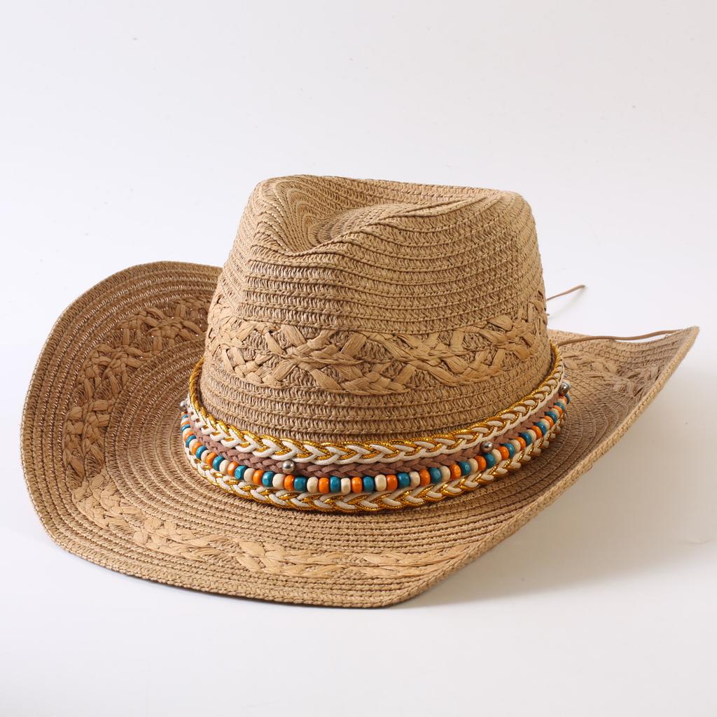 Popolare cappello da cowboy western classico europeo e americano intrecciato in paglia per uomo e donna moda outdoor stile OL cappello a cilindro intrecciato