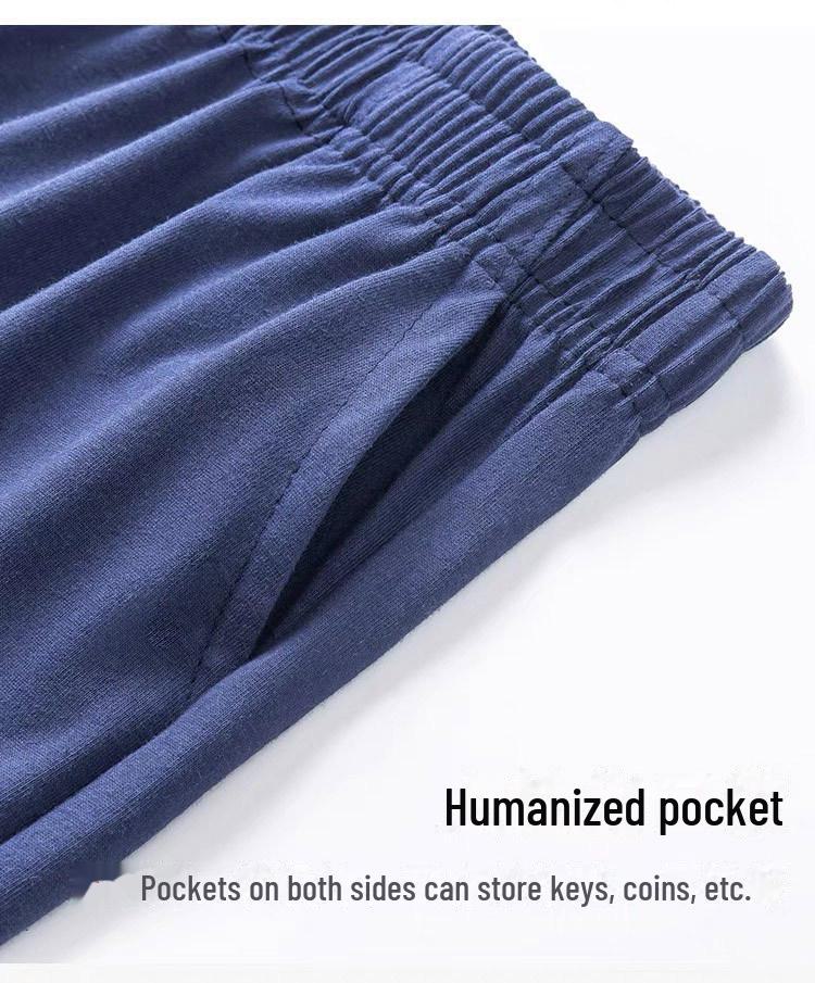 Men's Loose Cotton Pajama Shorts - Summer Large Size