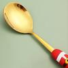 6pcs Stainless Steel Christmas Dinnerware Set Cake Fork Coffee Spoon Party Tableware Christmas Tree Moose Snowman Fork Spoon Set