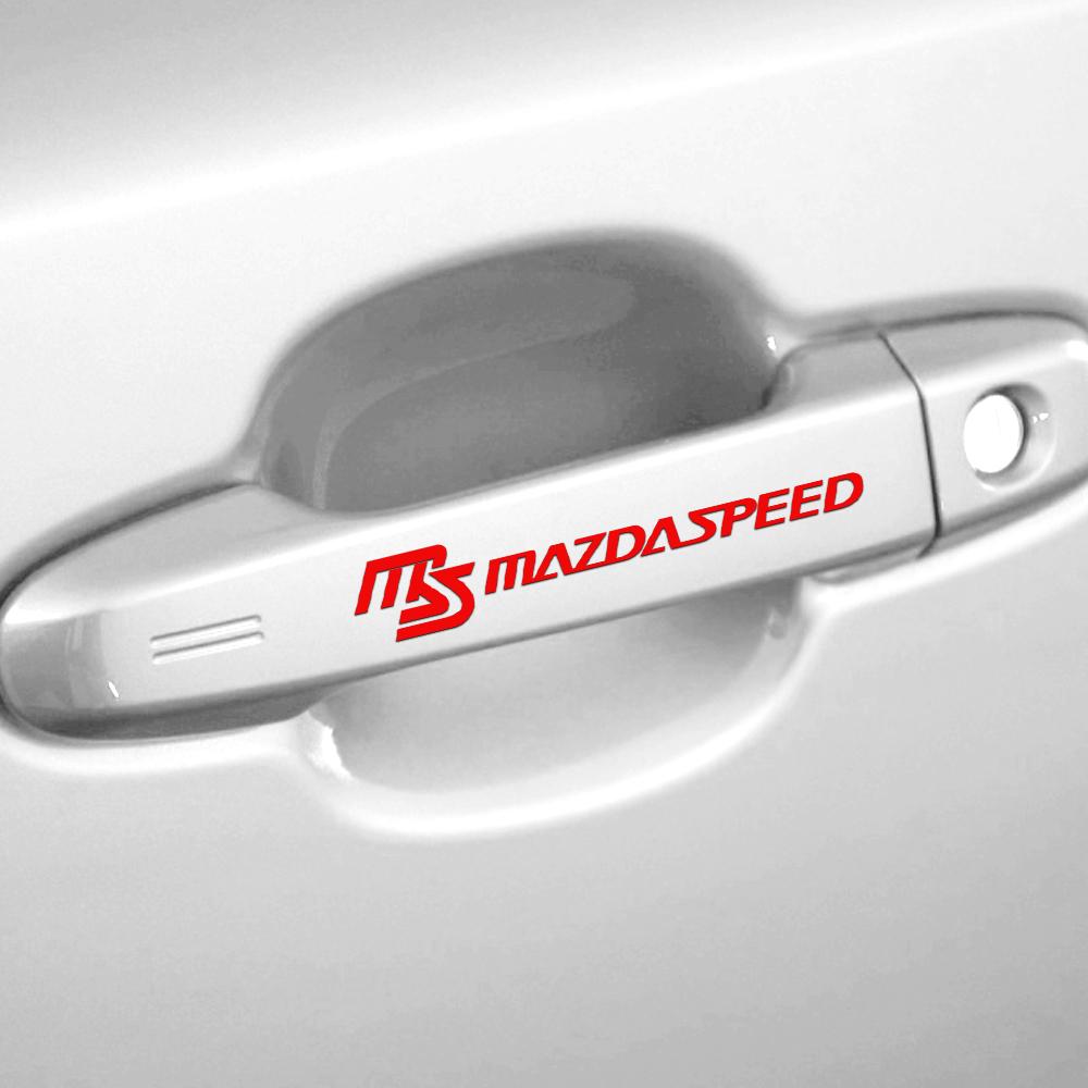 4pcs Car Door Handle Mirror Wiper Reflective Vinyl Trim Stickers For Mazda Axela Atenza CX-3 CX-5 CX-8 MAZDA SPEED Demio MPS 3 6 FF24