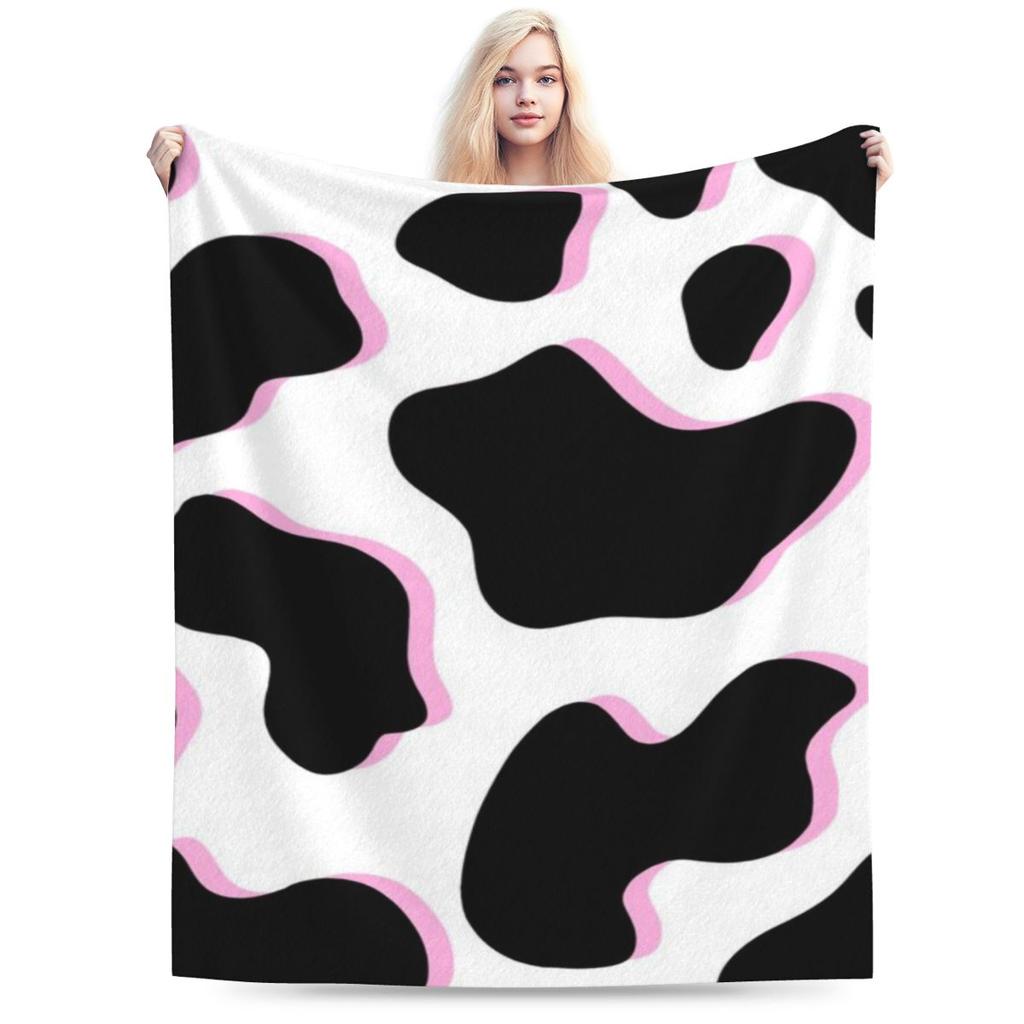 Pink Shadow Cow Print Custom Comfortable Gift An UltraSoft Micro Fleece Blanket