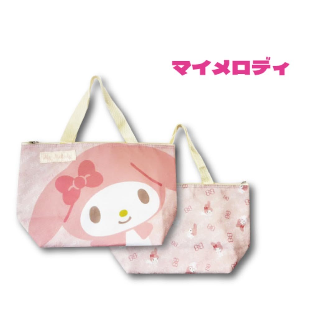 Hatayama Shoji Sanrio Insulated Lunch Tote Big Face My H19 x W32 x 67203089 Bag, Melody, Approx. D11cm,