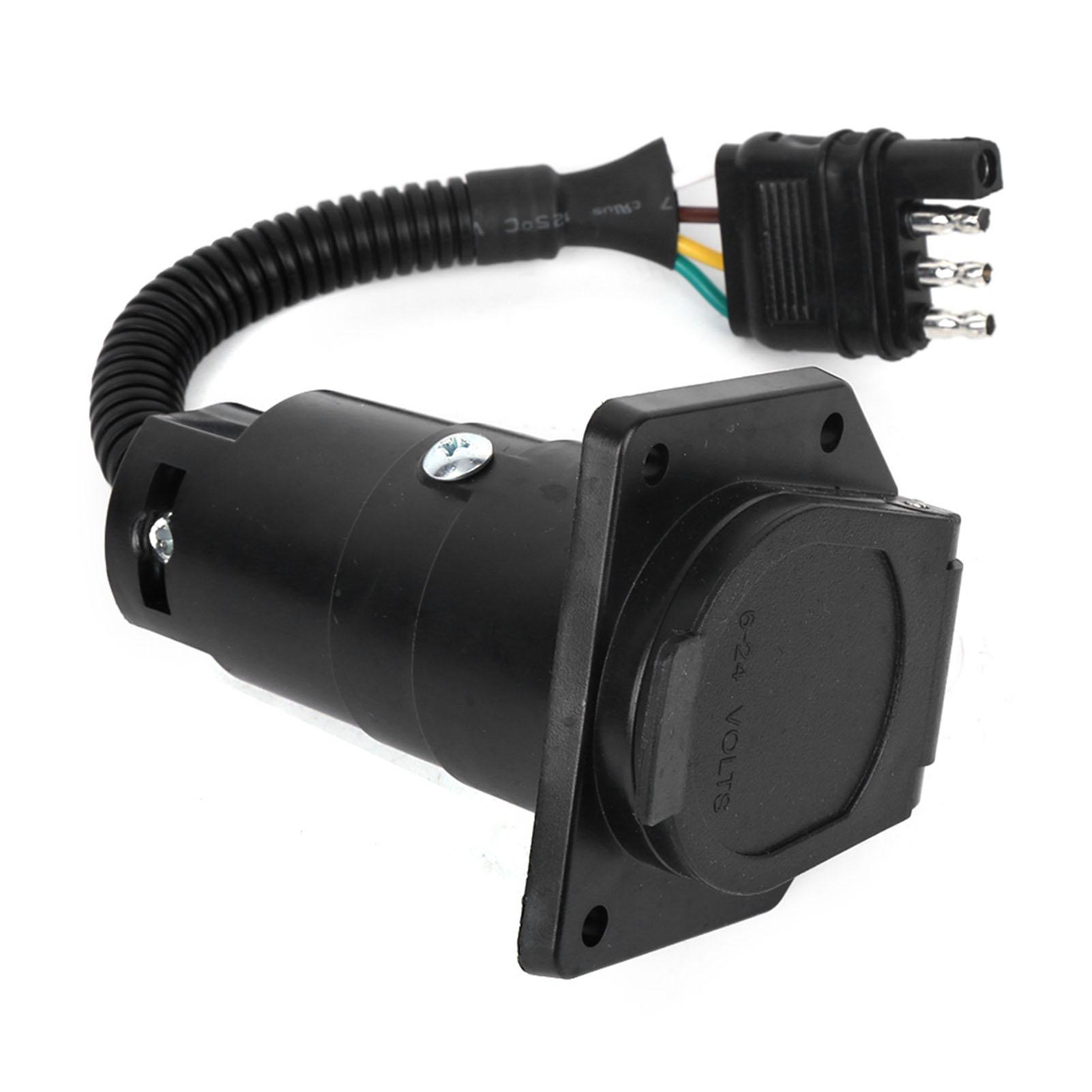 

4-контактный на 7-контактный адаптерный штекер для прицепа с кронштейном, водонепроницаемый разъем, тип США, 6-24 В