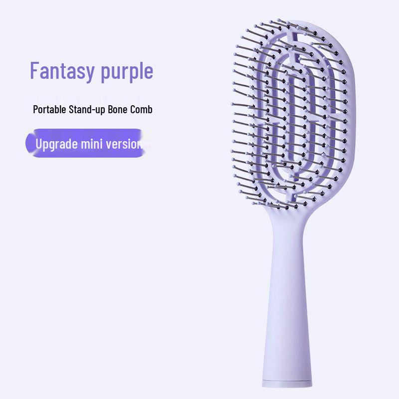 Cherry Blossom Pink Fluffy Wave Curling Comb - Massage Scalp & Style for Women