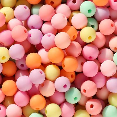 50ks/Šarža 6/8mm Matné akrylové korálky Okrúhle voľné dištančné korálky pre DIY výrobu šperkov Náhrdelník Náramok Doplnky Potreby