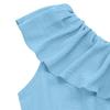 Casual Summer Dress Women Solid Color High Waist Sleeveless A-Line Ruffled Strap Slanted Shoulder Middle Long Dresses Spring S-XL Fashion Trendy