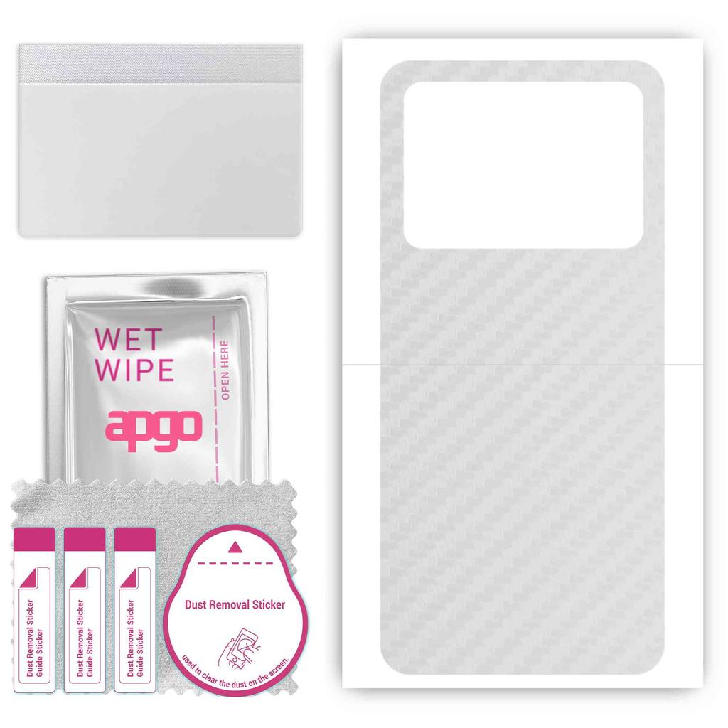 apgo Protective Skin Sticker for the Back Compatible with Xiaomi Poco M6 Pro 5G, Wrap Film, Foil, Vinyl - Pattern Transparent Carbon