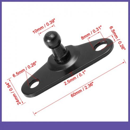 4pcs 10mm Auto Ball Studs Mounting Brackets Black  for Gas Struts Shocks