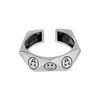 Smiley Face Ring for Women, Simple and Cute Diamond-shaped Emoticon Ring, Old Water Chestnut Smile Ring