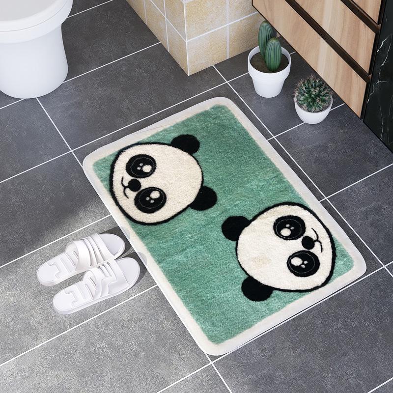 Badezimmer Anti-Rutsch Fleece Bodenmatte - Niedliche Haushalts Handtuch-Textur Türmatte für Toilette und Eingang