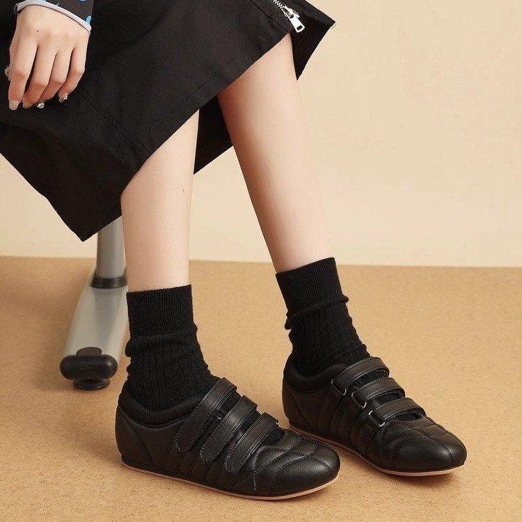 

Korean niche Velcro Mary Jane shoes women s 2025 spring new casual versatile bowling ballet shoes 40 чёрный