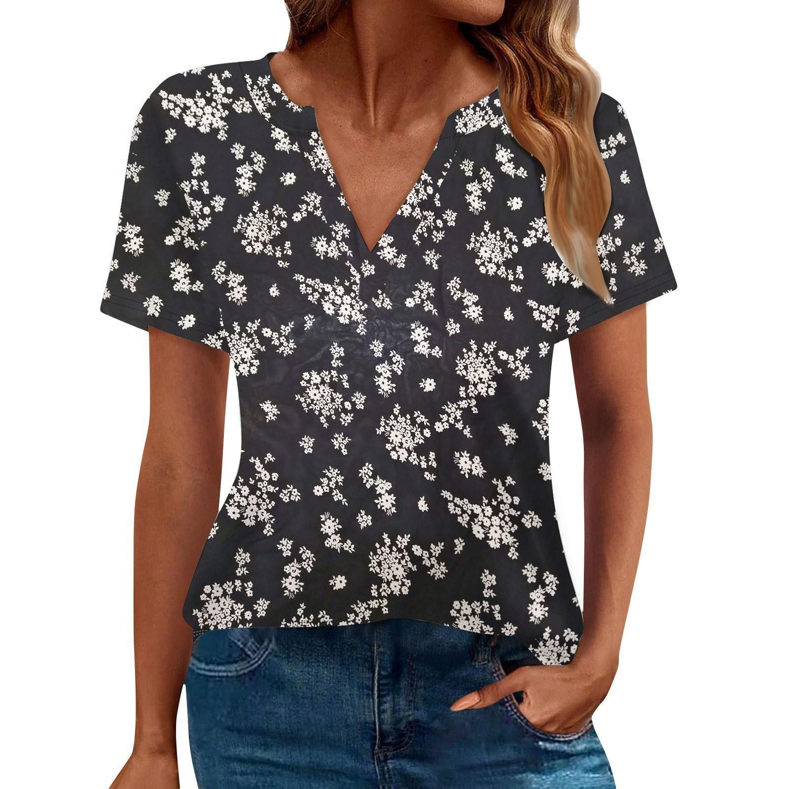 

Women s Summer Fashion Casual Short Sleeve V Neck T-Shirt Tops XXL