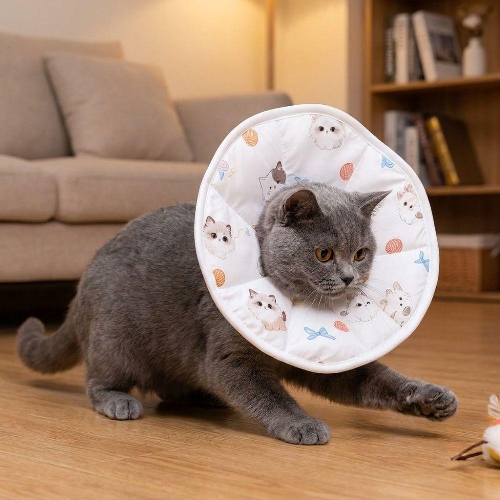 Adjustable Pet Elizabethan Collar Breathable Cat Recovery Collar Pet Cone Collar Cat Dog