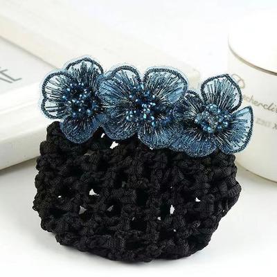 Attendant Back Of The Head Gift For Mom Mesh Flower Women Hairpin Bow Bun Net Snood Korean Style Headdress Hair Accessories