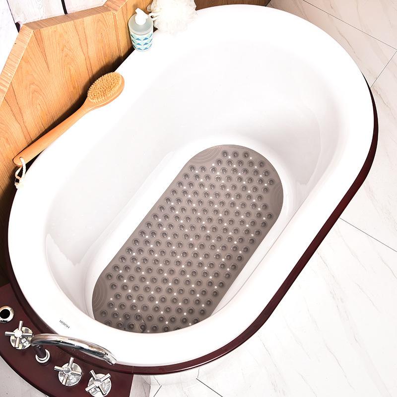 88 * 40cm Elliptical Bathtub Anti Slip Pad Long Bathroom Bubble Massage Curved Foot Mat Suitable for The Elderly Children Suction Cup Bath Pads