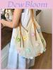 Cotton Beach Vacation Tote Bag With Open Top And Large Capacity For Casual Travel