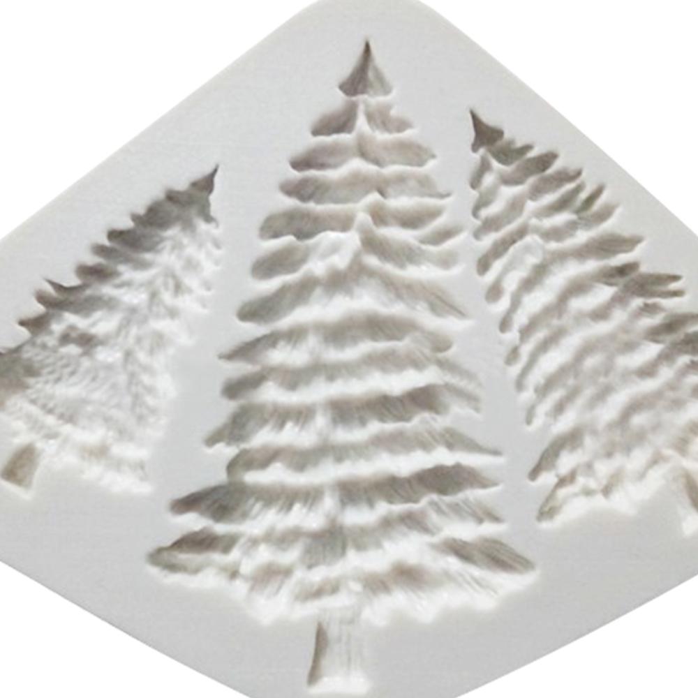 1Pcs 3 Grids Tree Silicone Fondant Mold Cake Decorating Tool Chocolate Molds Sugarcraft Cookie Mould