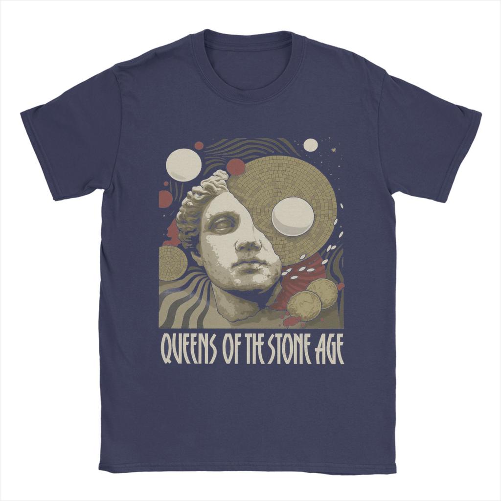 Oversized T Shirt Queens of the Stone Age Music Band Cotton T Shirts American Rock Music Tshirt for Male Short Sleeve Tops