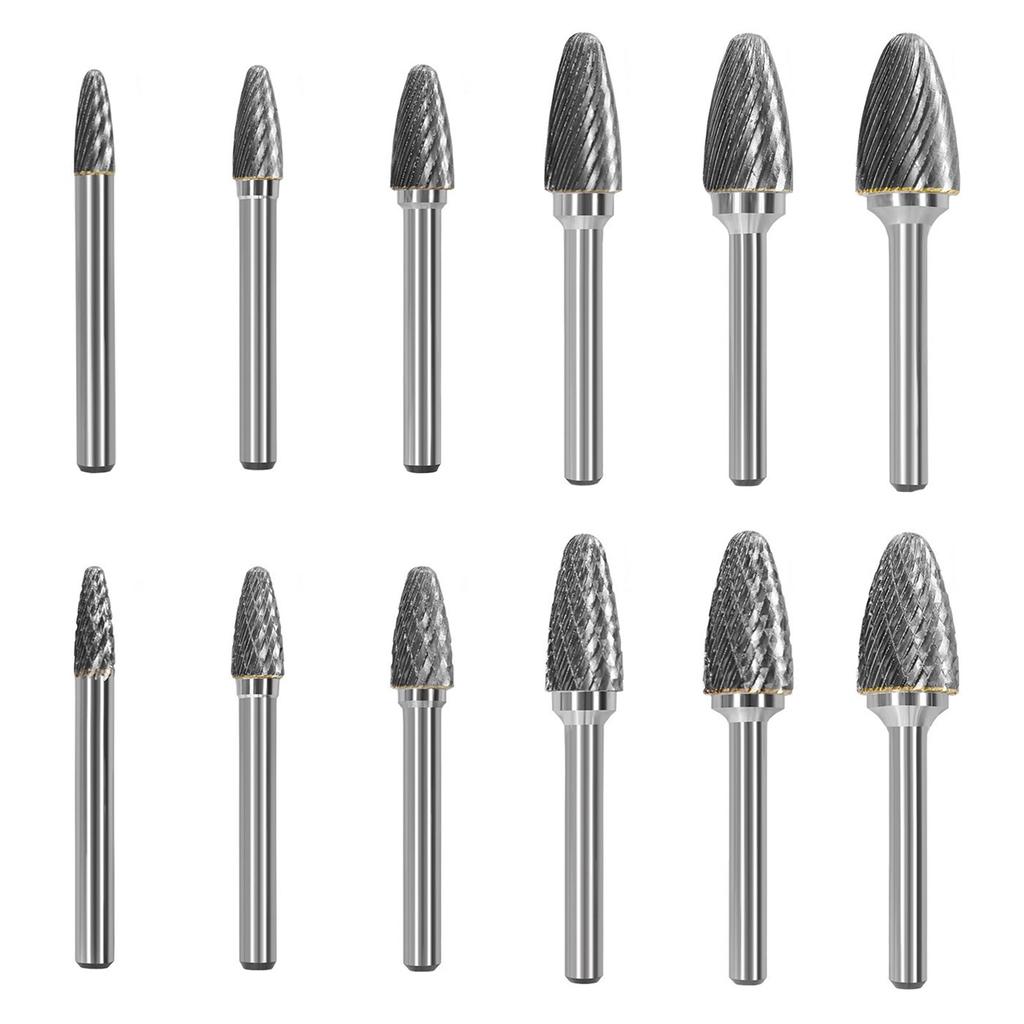 Carbides Rotary File Tool Double /Single Flute Design Point Burr Die Grinders For Metalworking Wood Carving Polishing