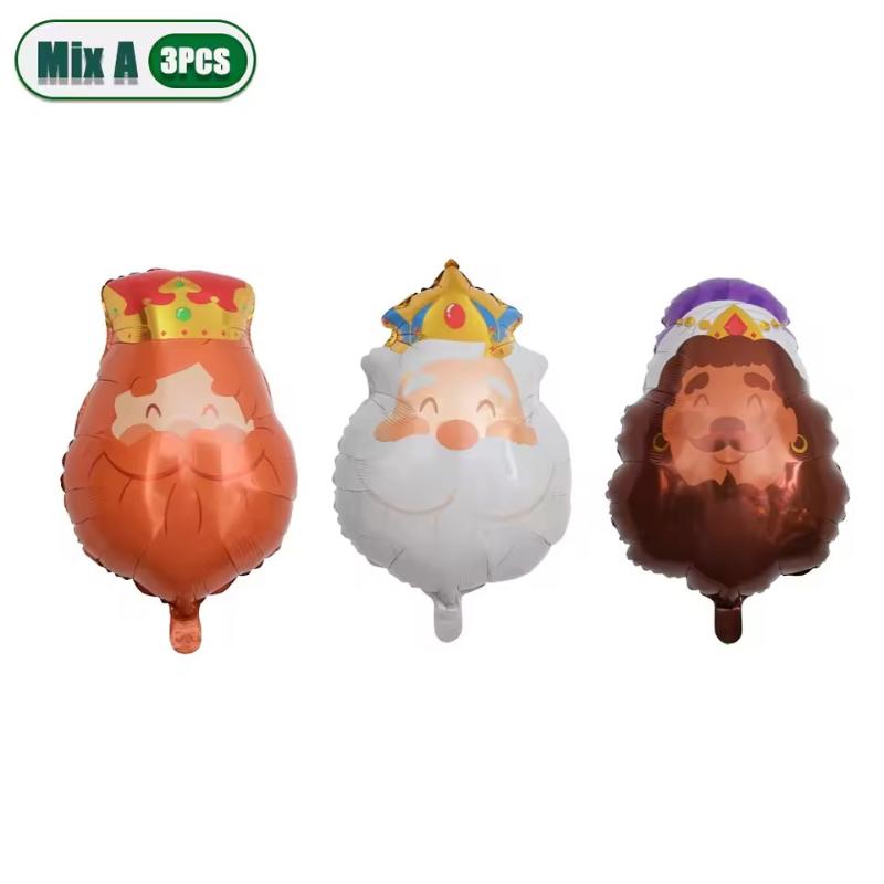 

3pcs Spain Stand King Heard Balloons Cartoon King Foil Ball For Birthday Party Christmas Baby Shower Decoration Kids Toys