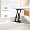 Coffee Table Height-Adjustable, Modern Living Room Table with Hidden Storage and 2 Drawers, High Gloss White