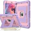 For iPad 10.2 (2021)/(2019)/(2020) Case with Kickstand Strap Anti Drop PC + Silicone Tablet Cover