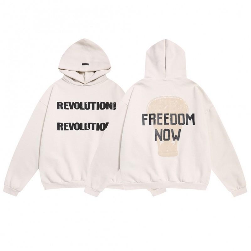 Unisex Streetwear Hoodie With Bold Letter Print Oversized Fit Fleece-Lined Cotton Sweatshirt