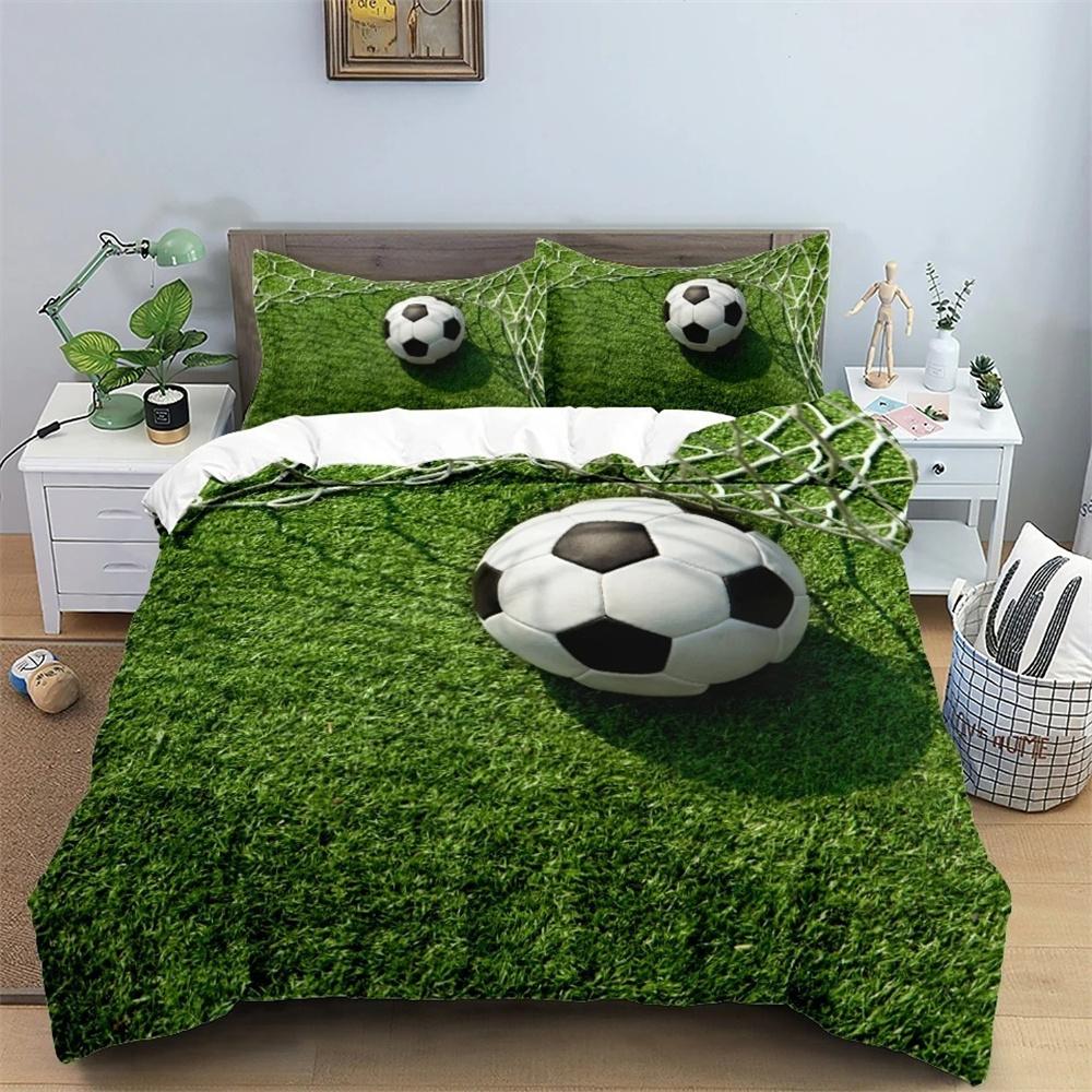 3D Printed Football Bedding Set Soccer Child Duvet Cover Double Twin Full Queen King Adult Kids Bedclothes Quilt Cover
