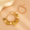 Elegant Heart Pendant Necklace Exaggerate Vintage Jewelry Exquisite Metal Heart Bracelet  Gift