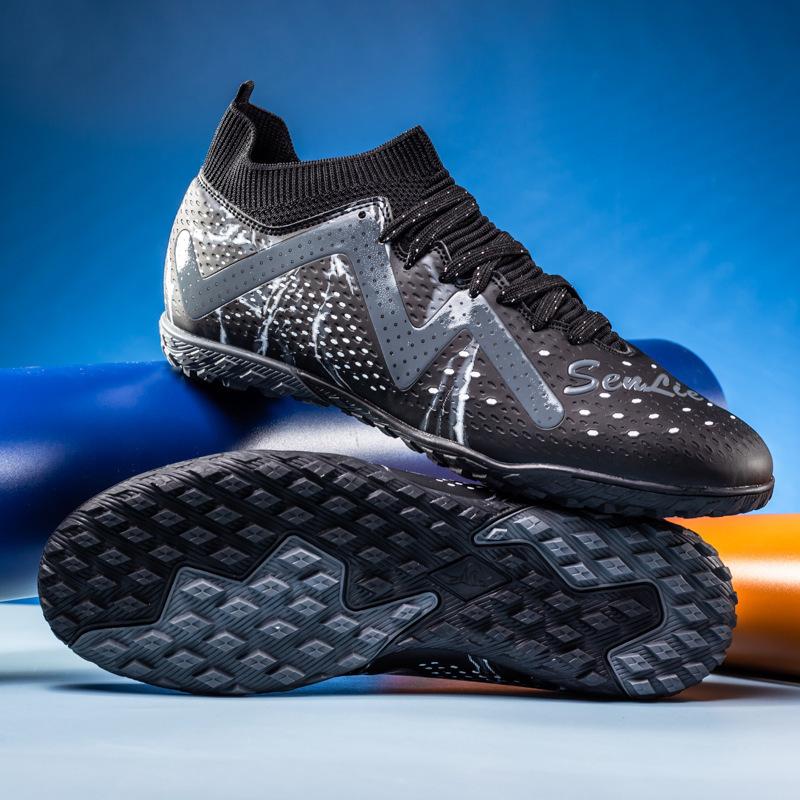 High-top Football Shoes Men's High-top Adult Geotechnical Thorns 142025 Long Nails Broken Nails Children's Shoes