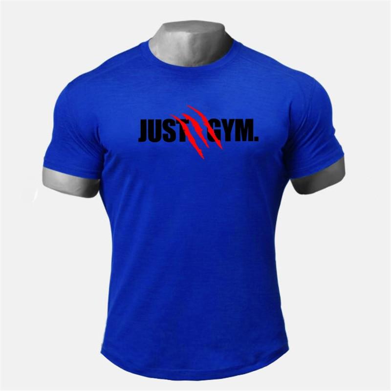 Muscleguys Fashionable and Handsome Letter Printing Sports T-shirt Training Fitness Leisure Short Sleeve