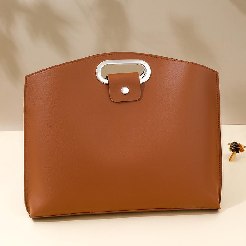 Женские наборы сумок Большая вместимость Минималистичный клатч/сумка-тоут для поездок (включает внутренний конверт) светло-коричневого