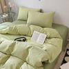 Pure Cotton Waffle Duvet Cover Simple Solid Soft Skin Friendly For Single Double And King Size Beds