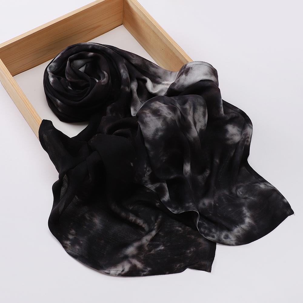 Hot Selling Tie Dye Printed Hijab Modal Cotton Viscose Scarf Rayon Shawl Lightweight Muslim Ramadan Headscarf Scarves