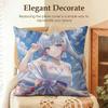 Kamizato Ayaka Genshin Impact Cushion Cover Natural Linen Organic Fabric DoubleSided Printing Sofa Home Decor Gift Pillow Case