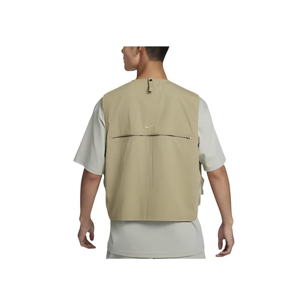 Nike V-Neck Zipper Design Logo Embroidery Outdoor Work Multi-Pocket Sleeveless Vest Men Vests Linen FN3215-276