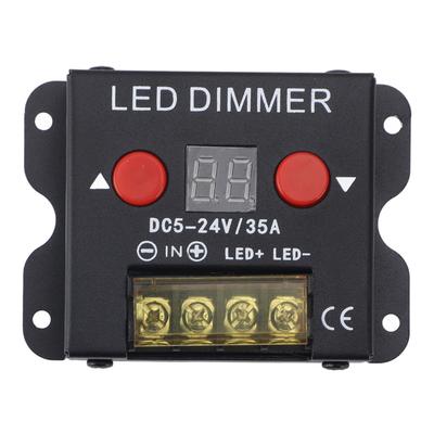 LED Lichtleisten Dimmer DC 5‑24V 35A PWM Dimmregler mit Digitalanzeige Metallgehäuse für Heim- und Gewerbenutzung