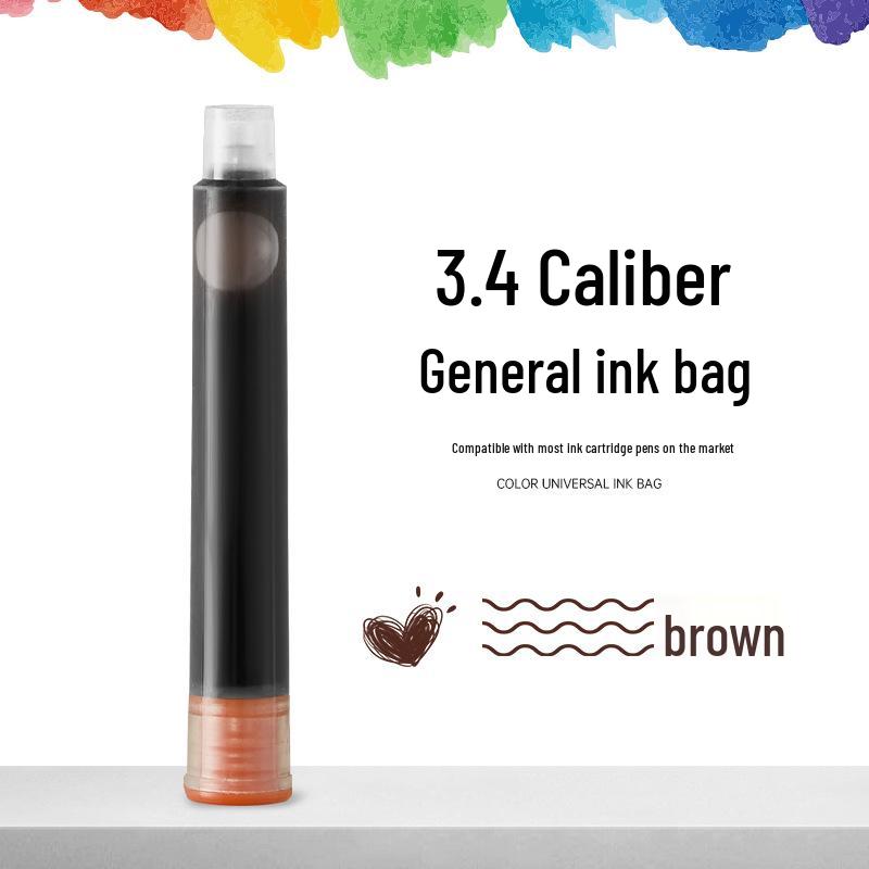 12 Color Universal Fountain Pen Ink Cartridges, Non-Carbon, 3.4 Caliber, Replaceable for Students
