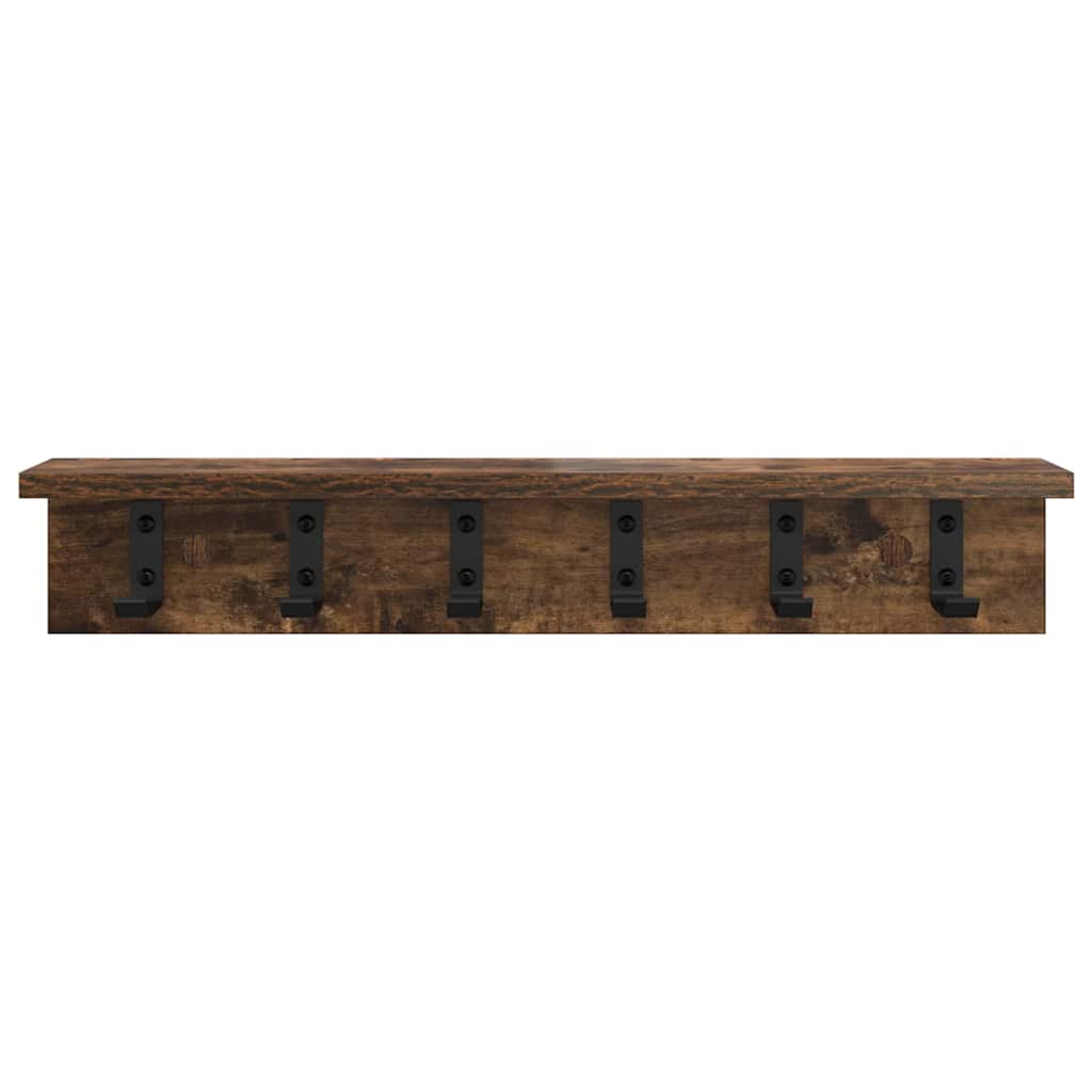 Wall Mounted Nightstand Smoked Oak 60 x 10.5 x 10.5 cm