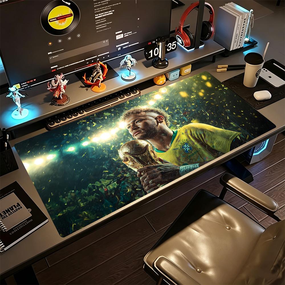 Soccer Player Yellow Jersey Large Mouse Pad Keyboard Pad Computer Desk Mat Nonslip Rubber Bottom Perfect Gift For Gamers And Professionals