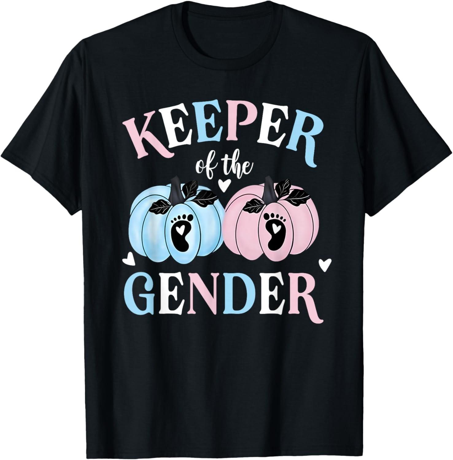 Keeper of The Gender Reveal Baby Pumpkin Pink Or Blue T-Shirt Mens Womens Tees Top unisex T-Shirt Mens Womens Tees Top 4XL
