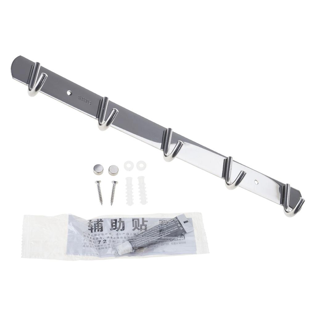 Wandmontierte Kleiderhakenleiste Edelstahl Hakenleiste Robuste Organizer für sicheres Aufhängen in verschiedenen Räumen