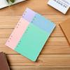 4Sets A5 Ring Binder Index Dividers PP Material Colorful Page Tabs Writable Replacement Dividers for Filing Systems Notebook