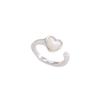 Stylish Korean Minimalist Heart Shaped Ring For Women Adjustable Fashion Accessory