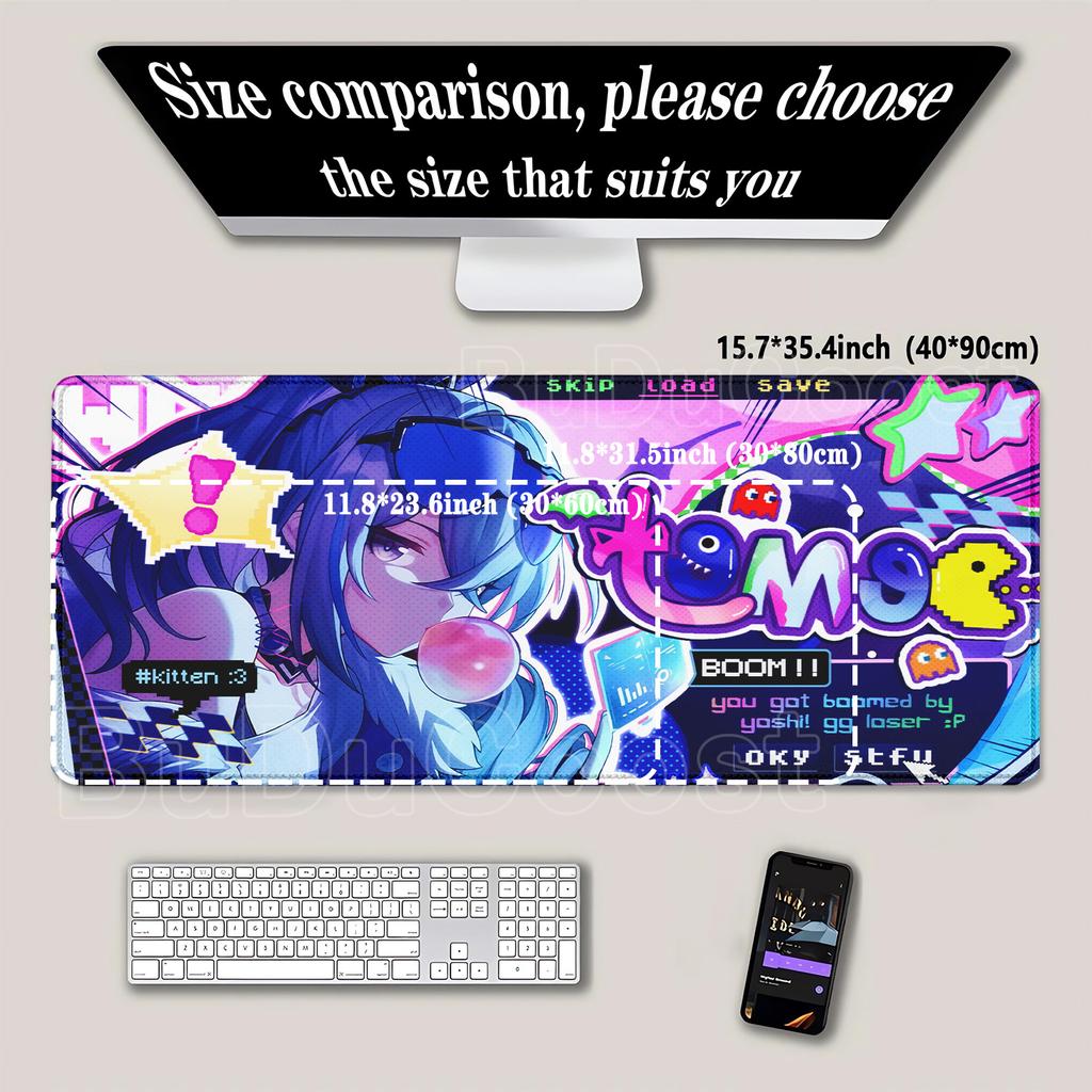 Larger Silver Wolf LV.999 Mousepad HSR Honkai Star Rail PC Gaming Keyboard Anime Girl Kawaii Mouse Pad HD Printing XXL Desk Mat